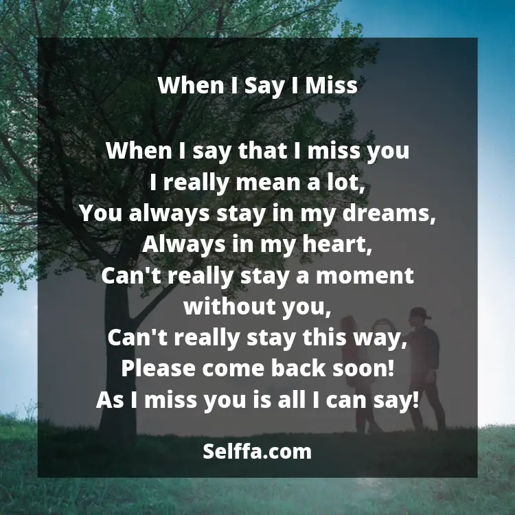 You for him love poems missing I Miss