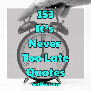 153 It’s Never Too Late Quotes - SELFFA