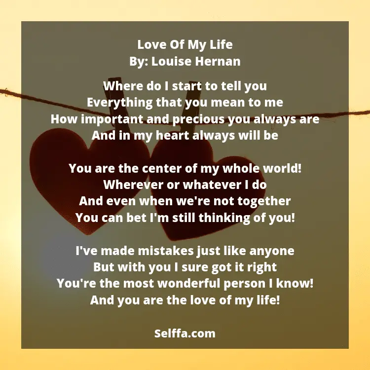 25 Love Of My Life Poems Selffa