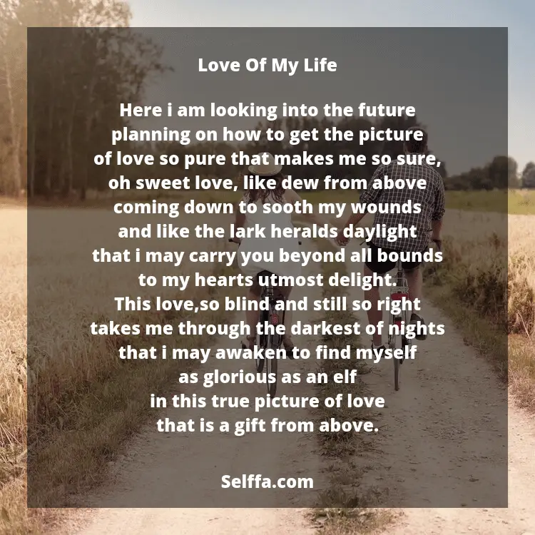 25 Love of My Life Poems - SELFFA