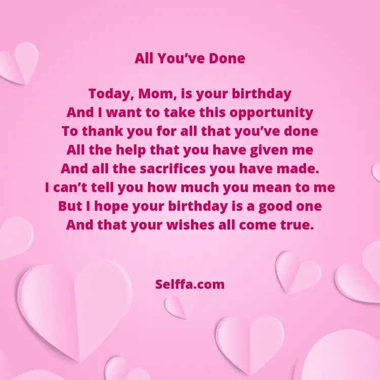 55 Birthday Poems For Moms Selffa