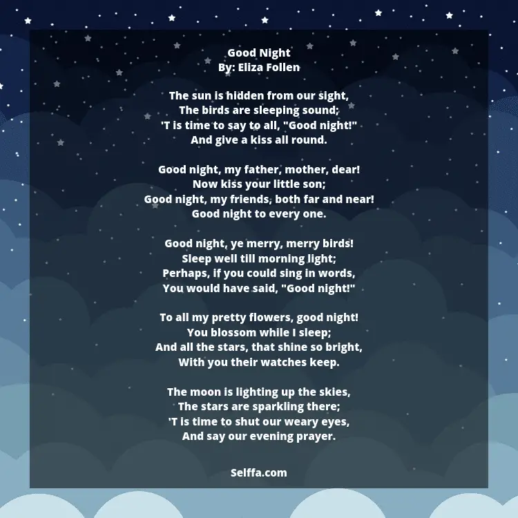 23 Good Night Poems - SELFFA