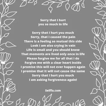 Letter i hurt im sorry you I am