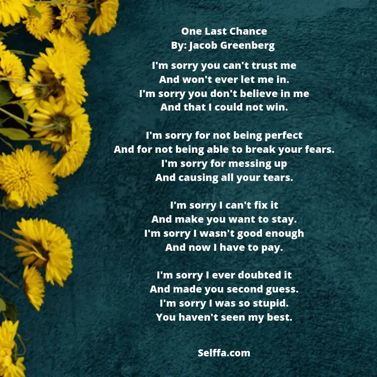 Short im sorry poems for her