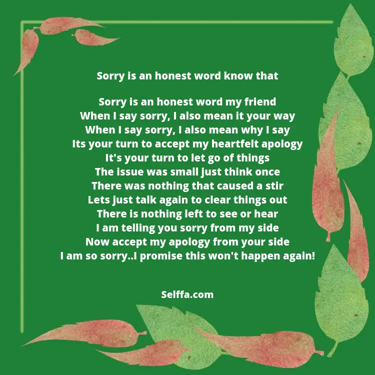 Poems short im for her sorry Romantic Love