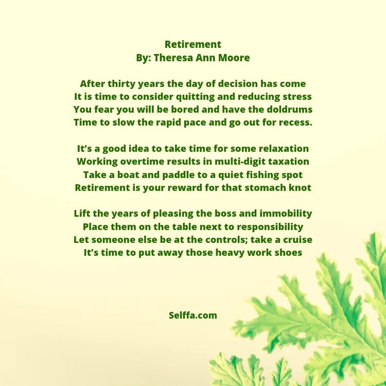 25 Retirement Poems Selffa