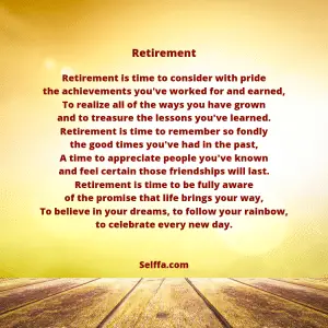 25 Retirement Poems - SELFFA